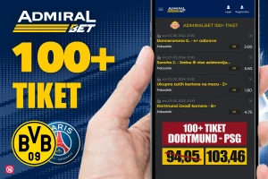 AdmiralBet 100+ tiket - Dortmund pokazuje Parižanima zube za kvotu 103,46!